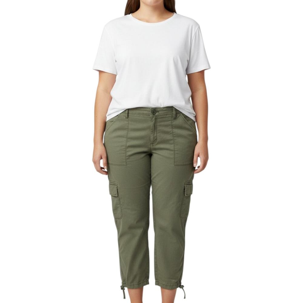 Social Standard by Sanctuary Cargo Jogger Pants Olive Green XXL Stretch Utility
